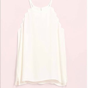 Loft Scalloped White Halter Top